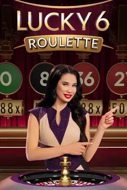 Ζωντανό τραπέζι Lucky 6 Roulette με τους τυχερούς αριθμούς τονισμένους