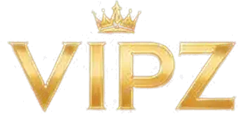 Λογότυπο Vipz Casino, χρυσό μονόγραμμα με στέμμα